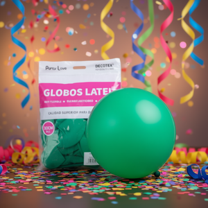 Palloncini in lattice Party Love 30cm verdi R12 per decorazioni - Product Image 3