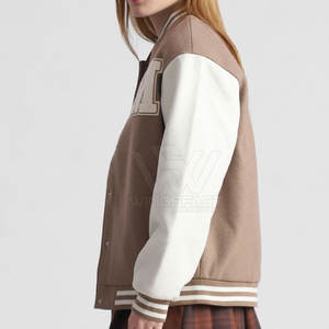 Chaqueta con letras para mujer de color sólido hecha en fábrica para venta en línea Chaqueta con letras para mujer más vendida - Product Image 2