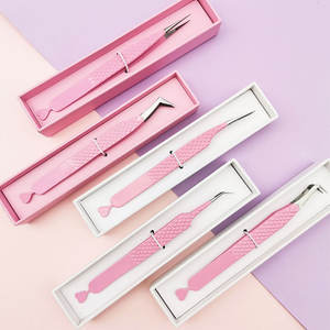 Pince à épiler pour cils Volume rose bébé Offre Spéciale Pointe en fibre Isolation à prise fine Pince à épiler d'extension de cils de marque privée - Product Image 2
