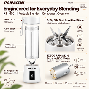 Blender portable rechargeable par USB, 380 ml, mini-gobelet à jus, lame en acier inoxydable, mixeur de <span class=keywords><strong>fruits</strong></span> et légumes pour <span class=keywords><strong>les</strong></span> voyages - Product Image 4
