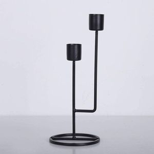 Candelabro cónico estructurado geométrico negro moderno Soporte de vela decorativo de mesa metálico Premium Decoración de Navidad y eventos - Product Image 5