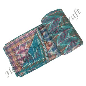 Couverture Kantha florale, couverture patchwork, couverture florale, couvre-lit, couverture de lit, couverture indienne réversible, cousue à la main, couverture lourde, vieux sari - Product Image 5