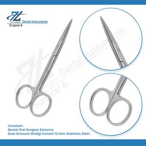 Tijeras de goma Rectas y curvas 12.cm Tijeras de operación quirúrgica básica Tijeras de goma Pinzas de acero inoxidable Fabricante Pakistán - Product Image 2