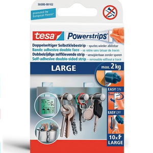 Tiras Autoadhesivas Powerstrips 58000 SB - Paquete de 10 L (20x50 mm) para Cinta Adhesiva de Oficina TESA - Product Image 3