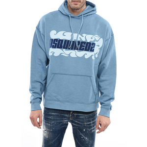 Sportswear High Quality Cheap Price Blue Color Screen Printed Design Pullover Hoodie For Men's Custom Zipper Kangaroo Pocket - Product Image 1