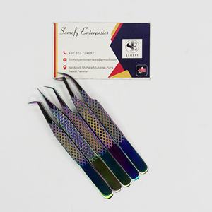 Pinzas para pestañas de 10mm de acero inoxidable japonés ultrafinas duraderas de precisión profesional, pestañas de Plasma multichapadas multiforma - Product Image 2