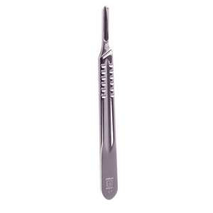 Manche de scalpel 4 en acier inoxydable durable de qualité professionnelle pour # 20- # 25 lames chirurgicales, couteau manuel, forceps - Product Image 2