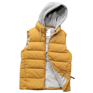 2024 dernier gilet d'hiver pour hommes avec logo personnalisé avec capuche col montant rembourrage en polyester Design Streetwear élégant - Product Image 3