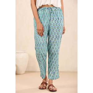 Nishat Guleen Bageecha Pantalones cargo informales transpirables para mujer, pantalones largos con cintura elástica - Product Image 1
