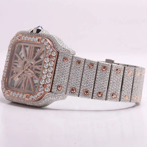 Mechanical <b>Quartz</b> Sport Business Hip Hop Moissanite Diamond New Customized 14k Rose Gold Plated <b>Watch</b> for <b>Men</b> - Product Image 5