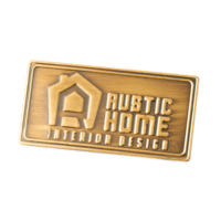Plaques de nom et de logo personnalisées OEM en alliage de zinc durable et laiton, gravées, pour l'ameublement et l'étiquetage d'emballages 3A Vietnam