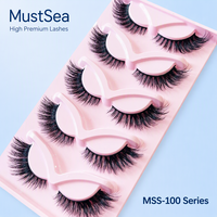Faux cils 5D volume intense, 5 paires, en vison, effet volume, épais et naturels, ressemblent à des extensions de cils, Pestanas