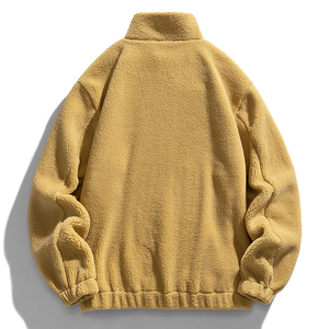 OEM personnalisé unisexe hiver doux Sherpa fermeture éclair polaire lâche décontracté vêtements de rue veste personnalisée Sherpa polaire veste pour unisexe - Product Image 3