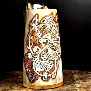 Jarra de Cuerno Vikinga Hecha a Mano en India, Jarra de Cerveza de Cuerno Vikingo de Primera Calidad, Oferta Especial de Navidad - Product Image 2