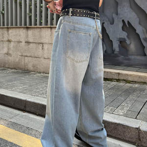 Pantalones de mezclilla de gran tamaño para hombre de alta calidad Pantalones de mezclilla de gran tamaño de color sólido de alta calidad - Product Image 5