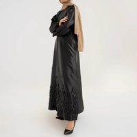 Nouvelle Abaya Musulmane Modeste 2024, Robe Jubbah à Manches Trois-Quarts, Fibre de Polyester Écologique, Anti-Plis, Style Robe de Bal, Dubaï