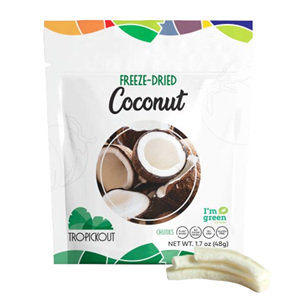 Tropickout đóng băng khô dừa 100% trái cây giòn ăn nhẹ không đường thêm glutenfree Vegan bao bì bền vững - Product Image 1