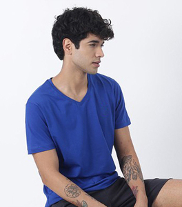 <b>Silk</b> V Neck T <b>Shirt</b> <b>Men</b> Custom Logo Vintage Washed Heavyweight Cotton Blank Tee - Product Image 5