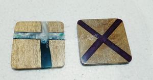 Sous-verre rond carré en résine époxy de style classique personnalisable de haute qualité au meilleur prix - Product Image 3