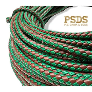 Flat and round bolo braided genuine leather cord PSDS