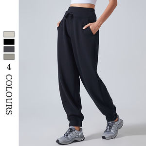 Pantalones de chándal térmicos deportivos informales holgados planos de doble cintura para Otoño/Invierno para mujer - Product Image 2