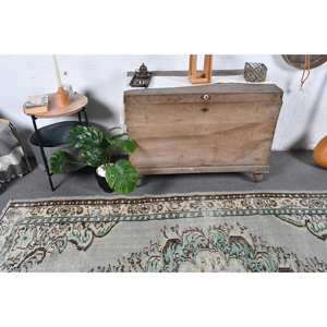 พรมตุรกีขนสัตว์แฮนด์เมดสีเบจสีเทาคลาสสิกขนาด5.1x8.4ฟุตการเย็บปะติดปะต่อกันห้องรับประทานอาหารกองกลางเป็นมิตรกับสิ่งแวดล้อม - Product Image 2