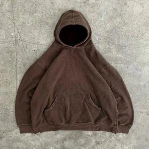 Sweat-shirts à capuche grande taille avec logo personnalisé de haute qualité pour hommes Streetwear respirant avec épaules tombantes teintées en plaine pour l'hiver - Product Image 3