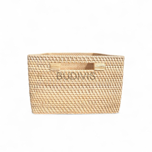 Wholesale Natural Rattan <b>Basket</b> Storage Rectangle Decorative Rattan <b>Baskets</b> for Kitchen Styling - Product Image 4