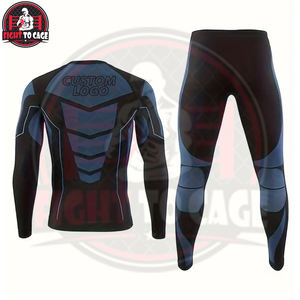 Uniforme de Entrenamiento de MMA BJJ de Diseño Personalizado al Por Mayor, Conjunto de 2 Piezas de Rashguard de Spandex/Nylon Estampado de Secado Rápido para Hombre - Product Image 2