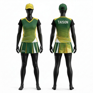 Uniforme de netball pour femmes de qualité supérieure, tissu polyester respirant 180 GSM, design à panneaux dégradés bleus, sublimation, logo d'équipe personnalisé - Product Image 4