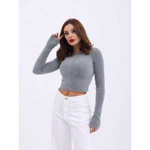 Suéter Corto Gris Tejido 42471, Diseño Casual y Elegante - Product Image 2