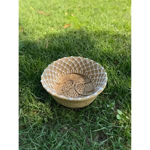 Panier en jonc de mer tissé à la main décor en jonc de mer naturel avec accent de fil - Product Image 6