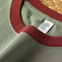 Fabricant 220gsm 100% coton T-shirt col côtelé contrasté col ras du cou T-shirt à manches courtes Ringer Tee pour hommes Vêtements Chemises