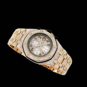 Montre mécanique de luxe en acier inoxydable de haute qualité, édition limitée or, style hip-hop, diamant moissanite VVS, unique, trois sous-montres - Product Image 4