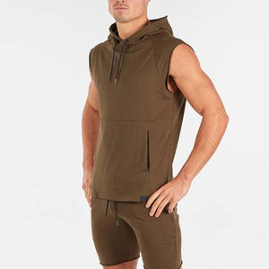 Sudadera con capucha sin mangas informal para hombre, camisetas sin mangas de nuevo estilo para deportes de verano y ropa de calle, ropa de invierno de algodón 100% para adultos - Product Image 3