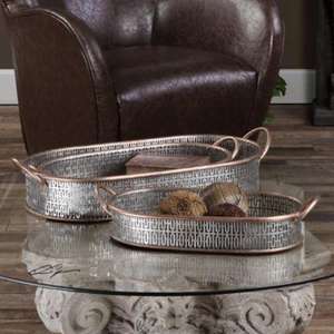 Elegante bandeja galvanizada con encanto Rústico ideal para sostener velas tazas de café o pequeños artículos decorativos para el hogar - Product Image 2
