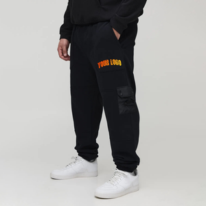 Vêtements de rue OEM personnalisé lavé lourd GSM vierge pantalons pour hommes en éponge française surdimensionné Jogger noir pantalons de survêtement pour hommes - Product Image 6