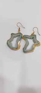 Pendientes de gota de moda con drusas naturales, chapados en oro de micras, estilo bohemio, hechos a mano, regalo para fiesta - Product Image 3