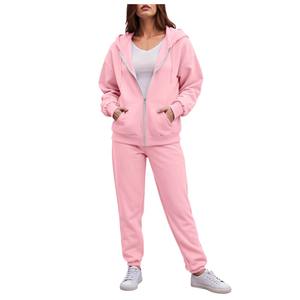 Ensembles de survêtement pour hommes, sweat à capuche et pantalon pour femmes, couleur unie, pull à capuche + pantalon, ensembles de vêtements de sport décontractés pour hommes - Product Image 2