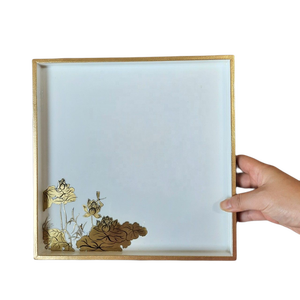 ถาดไม้ MDF หรูหราทำจากไม้เคลือบเงา2023สำหรับร้านอาหารและโรงแรมงานตามสั่ง - Product Image 1