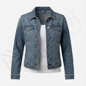 Veste en jean décontractée personnalisée pour hommes, grandes tailles, 100% coton, option logo sur le devant, respirante, veste d'hiver - Product Image 1