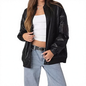 Nouvelle veste en cuir tendance 2026 pour femme, style décontracté, avec fermeture éclair, en cuir véritable, personnalisable avec logo, en vente à prix réduit - Product Image 1