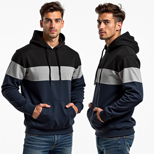 เสื้อมีฮู้ดแบบสั่งตัดขนาดใหญ่เสื้อครอปไหล่แบบ Boxy เสื้อฮู้ดแฟชั่นแบบไม่มีสายสำหรับผู้ชาย - Product Image 3