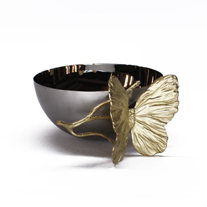 ชามสลัดผลไม้ทำจากเหล็กสีทองและสีเงินสำหรับตกแต่งบ้าน - Product Image 1