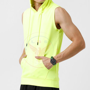 Nouveaux sweats à capuche sans manches tendance grande taille pour l'hiver, avec logo personnalisé, en mélange de coton et polaire, vêtements décontractés pour hommes - Product Image 2