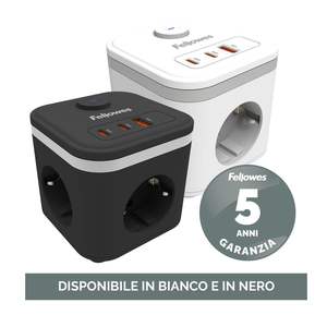 Regleta de alimentación Fellowes 100137168 blanca con espaciado de cables de 2 m - Product Image 3