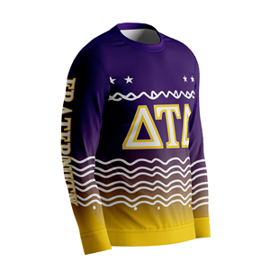 Suéteres Tejidos Personalizados OEM de la Hermandad Delta Tau Delta con Letras Griegas, Suéter Bordado Unisex Personalizado para Universidad, Estilo Feo Navideño - Product Image 3