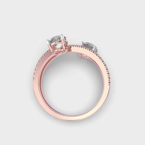 <b>Unique</b> Open Band 2 CTW Round Cut Moissanite <b>Engagement</b> <b>Ring</b> Moissanite Wedding <b>Ring</b> for Bridal Party Wear <b>Ring</b> for Women's - Product Image 2