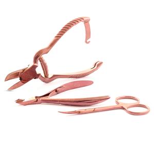 Tijeras de manicura doradas con punta curva fina, ideales para recortar cutículas y dar forma a las cejas, cortador, empujador de cutículas - Product Image 4