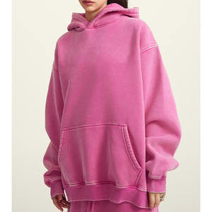 Sudadera con capucha de gran tamaño de algodón 100% para hombre, ropa de calle lavada Vintage, sudaderas con capucha y sudadera desgastadas en blanco para hombre - Product Image 3